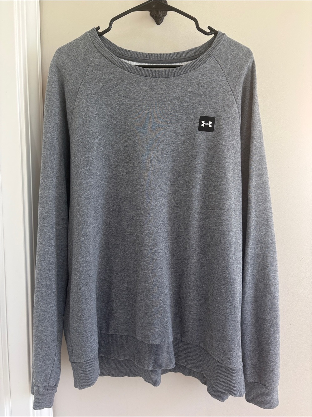 Under Armour Men's Rival Fleece Crewneck Sweatshirt Heathered Gray Loose Fit XL